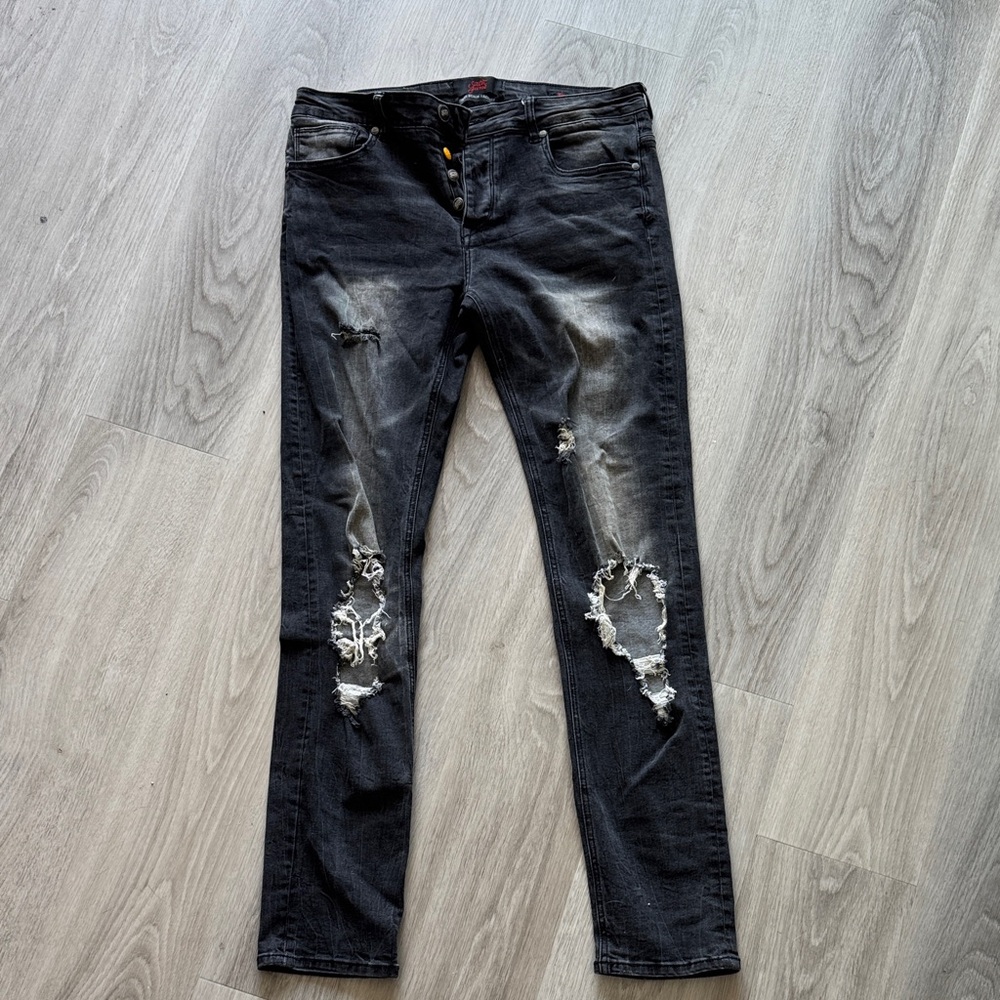 Men’s Distressed Black Slim Jeans “Sixth June”